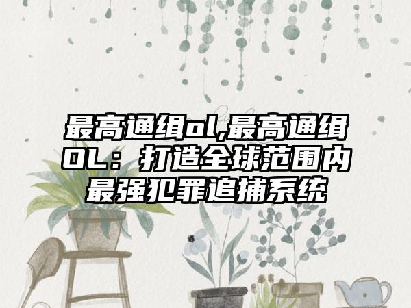 最高通缉ol,最高通缉OL：打造全球范围内最强犯罪追捕系统