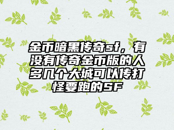 金币暗黑传奇sf，有没有传奇金币版的人多几个大城可以传打怪要跑的SF