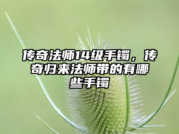 传奇法师14级手镯，传奇归来法师带的有哪些手镯