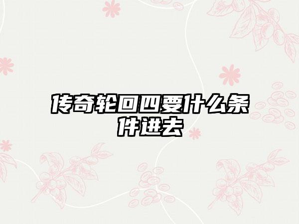 传奇轮回四要什么条件进去