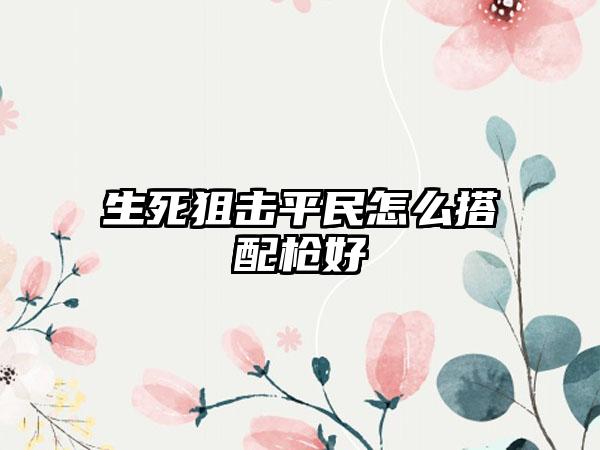 生死狙击平民怎么搭配枪好