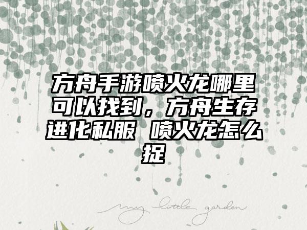 方舟手游喷火龙哪里可以找到，方舟生存进化私服 喷火龙怎么捉