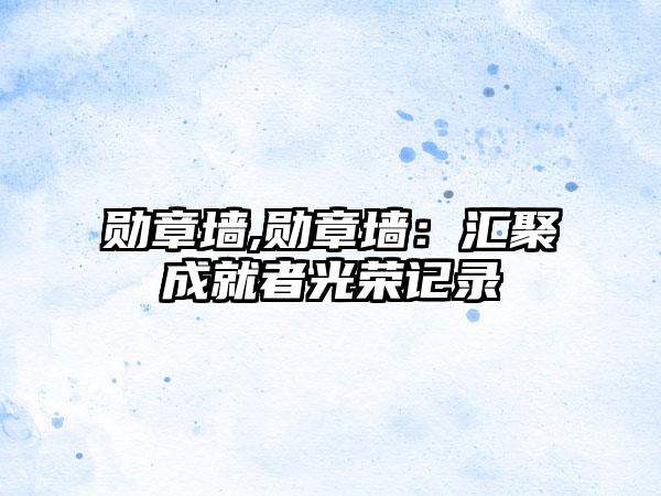 勋章墙,勋章墙：汇聚成就者光荣记录