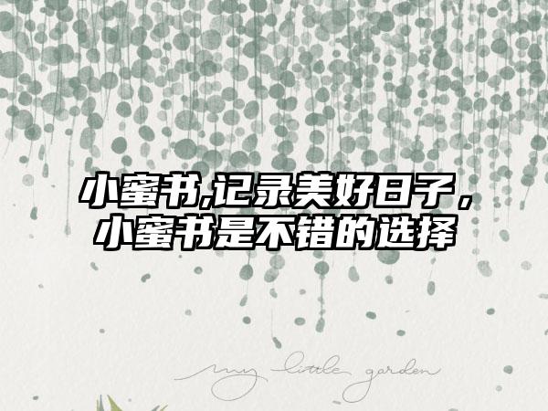 小蜜书,记录美好日子，小蜜书是不错的选择