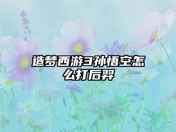 造梦西游3孙悟空怎么打后羿
