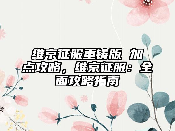 维京征服重铸版 加点攻略，维京征服：全面攻略指南
