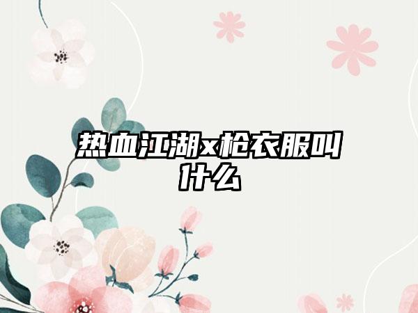 热血江湖x枪衣服叫什么