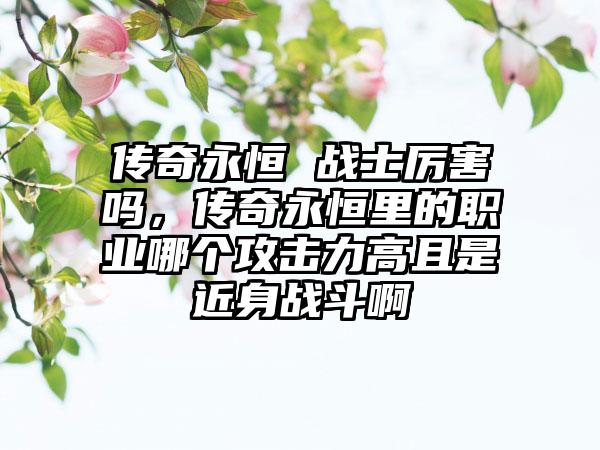 传奇永恒 战士厉害吗，传奇永恒里的职业哪个攻击力高且是近身战斗啊