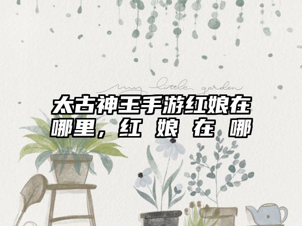 太古神王手游红娘在哪里，红 娘 在 哪