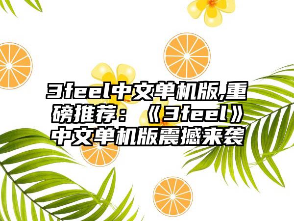 3feel中文单机版,重磅推荐：《3feel》中文单机版震撼来袭