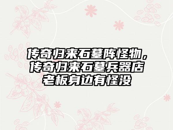 传奇归来石墓阵怪物，传奇归来石墓兵器店老板身边有怪没