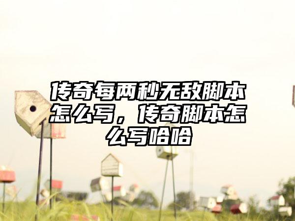 传奇每两秒无敌脚本怎么写，传奇脚本怎么写哈哈
