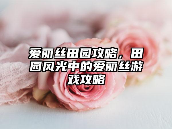 爱丽丝田园攻略，田园风光中的爱丽丝游戏攻略