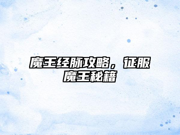 魔王经脉攻略，征服魔王秘籍