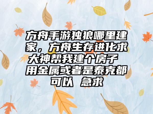 方舟手游独狼哪里建家，方舟生存进化求大神帮我建个房子 用金属或者是泰克都可以 急求
