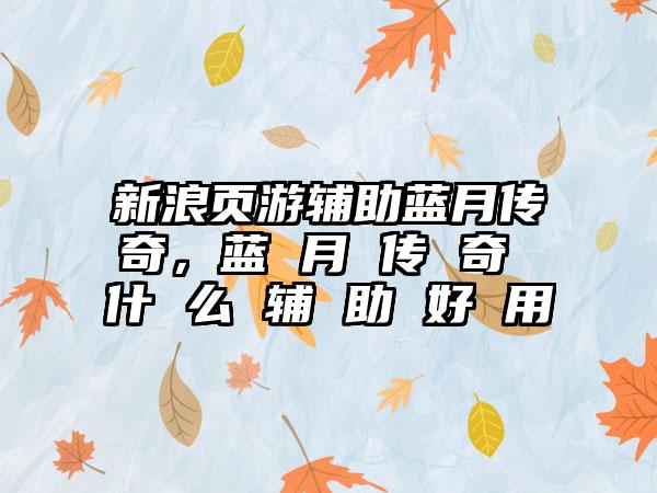 新浪页游辅助蓝月传奇，蓝 月 传 奇 什 么 辅 助 好 用