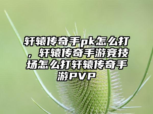 轩辕传奇手pk怎么打，轩辕传奇手游竞技场怎么打轩辕传奇手游PVP