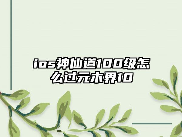 ios神仙道100级怎么过元木界10