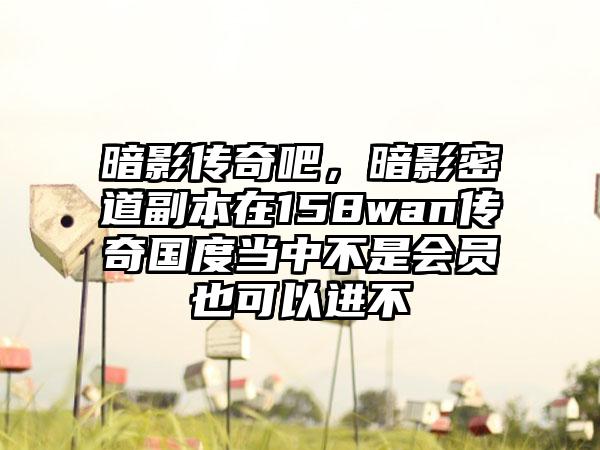 暗影传奇吧，暗影密道副本在158wan传奇国度当中不是会员也可以进不