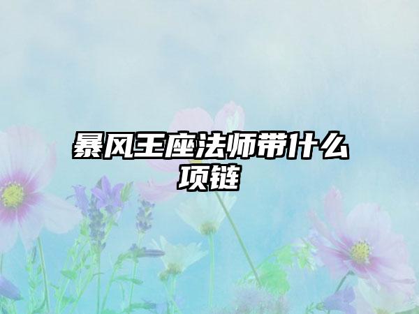 暴风王座法师带什么项链
