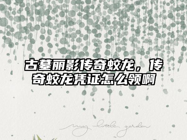 古墓丽影传奇蛟龙，传奇蛟龙凭证怎么领啊