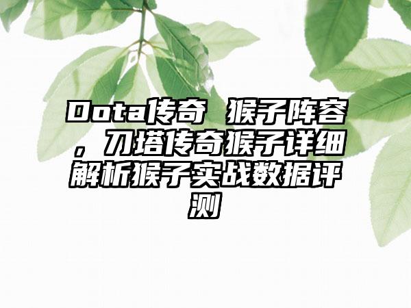 Dota传奇 猴子阵容，刀塔传奇猴子详细解析猴子实战数据评测