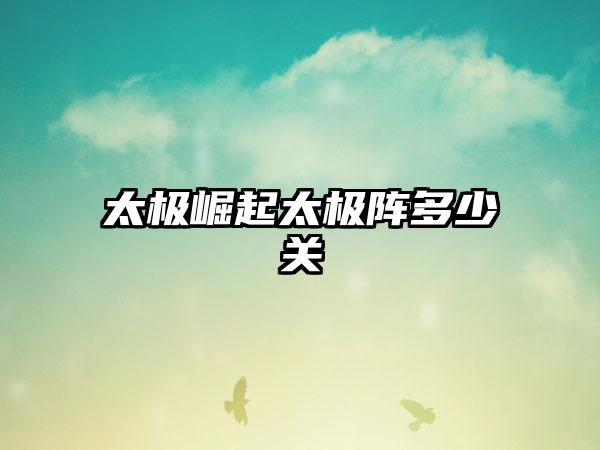 太极崛起太极阵多少关