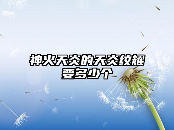 神火天炎的天炎纹耀要多少个