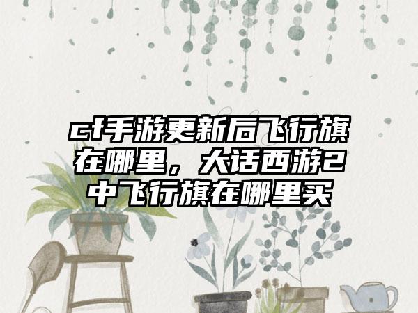 cf手游更新后飞行旗在哪里，大话西游2中飞行旗在哪里买