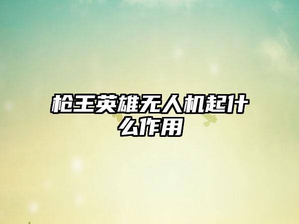 枪王英雄无人机起什么作用