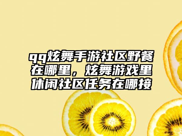 qq炫舞手游社区野餐在哪里，炫舞游戏里休闲社区任务在哪接