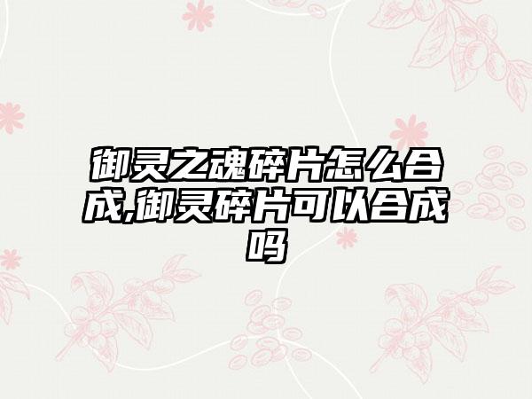 御灵之魂碎片怎么合成,御灵碎片可以合成吗