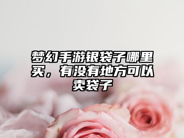 梦幻手游银袋子哪里买，有没有地方可以卖袋子