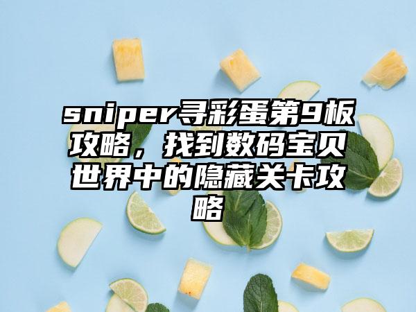 sniper寻彩蛋第9板攻略，找到数码宝贝世界中的隐藏关卡攻略