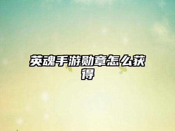 英魂手游勋章怎么获得