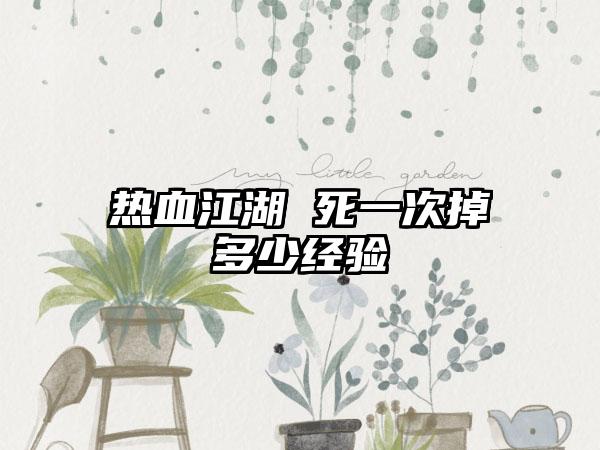 热血江湖 死一次掉多少经验