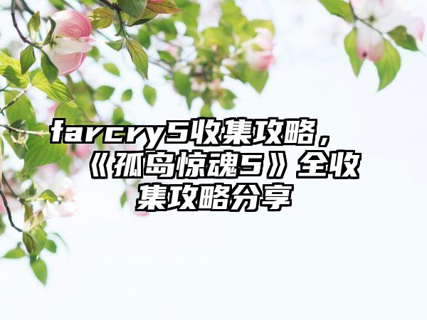 farcry5收集攻略，《孤岛惊魂5》全收集攻略分享