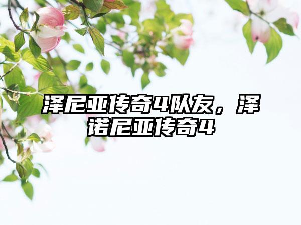 泽尼亚传奇4队友，泽诺尼亚传奇4