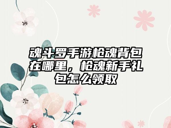 魂斗罗手游枪魂背包在哪里，枪魂新手礼包怎么领取