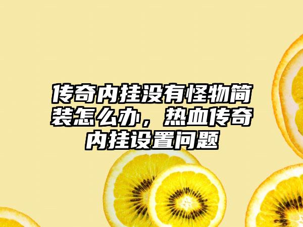 传奇内挂没有怪物简装怎么办，热血传奇内挂设置问题