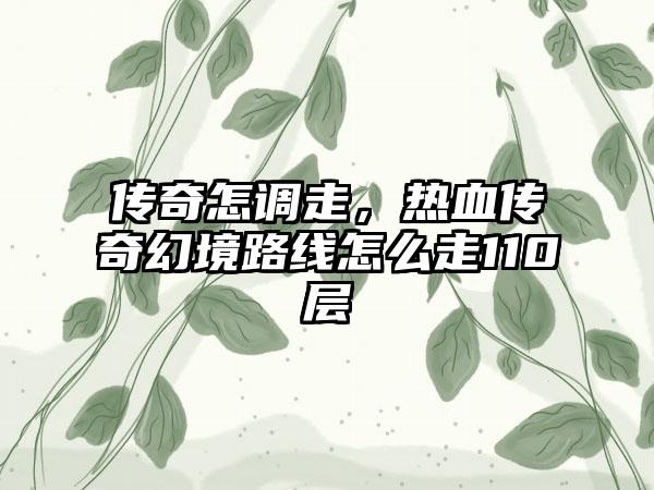 传奇怎调走，热血传奇幻境路线怎么走110层