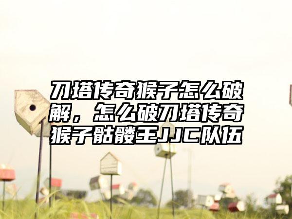 刀塔传奇猴子怎么破解，怎么破刀塔传奇猴子骷髅王JJC队伍