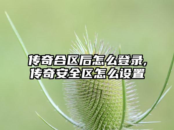 传奇合区后怎么登录,传奇安全区怎么设置