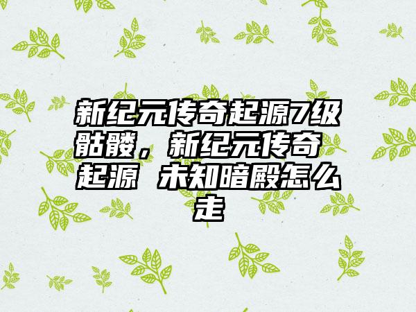 新纪元传奇起源7级骷髅，新纪元传奇 起源 未知暗殿怎么走