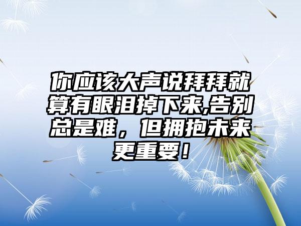 你应该大声说拜拜就算有眼泪掉下来,告别总是难，但拥抱未来更重要！