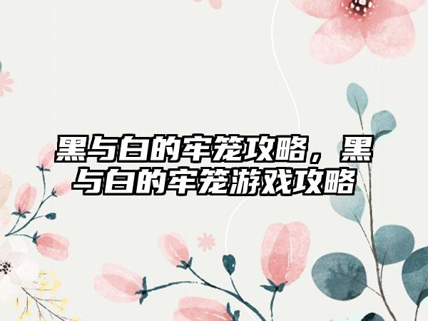 黑与白的牢笼攻略，黑与白的牢笼游戏攻略