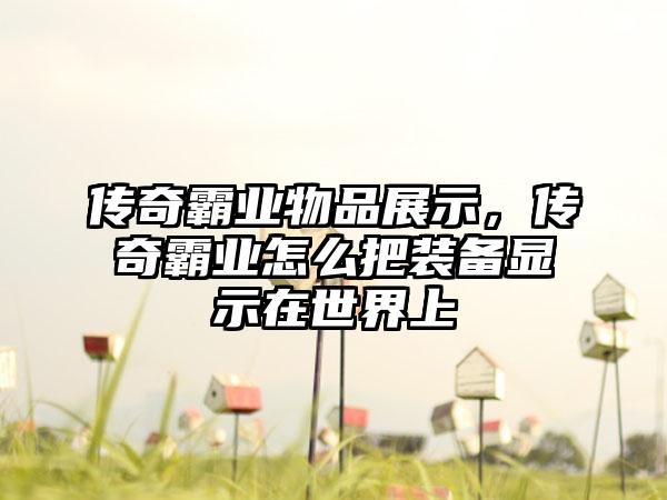 传奇霸业物品展示，传奇霸业怎么把装备显示在世界上