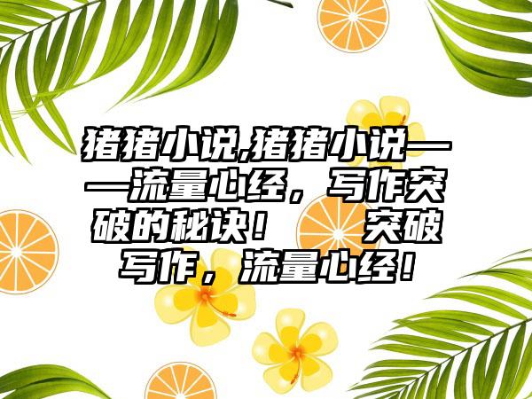 猪猪小说,猪猪小说——流量心经，写作突破的秘诀！ → 突破写作，流量心经！