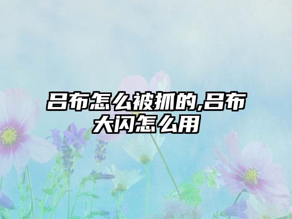 吕布怎么被抓的,吕布大闪怎么用