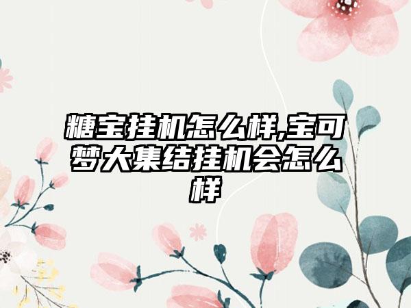 糖宝挂机怎么样,宝可梦大集结挂机会怎么样